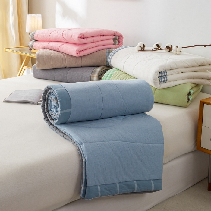 91家纺网 家纺一手货源 找家纺 （总）恋人优选 2026新款全棉色织水洗棉 棉花夏被被芯