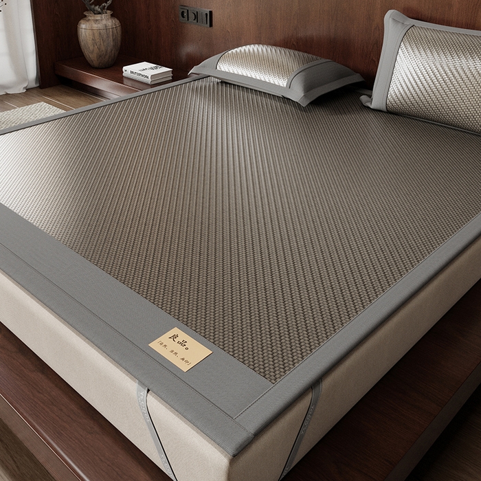 91家纺网 家纺一手货源 找家纺 （总）品乐家纺 2026新款雪藤席3D复合三明治凉感裸睡PE舒爽席子凉席