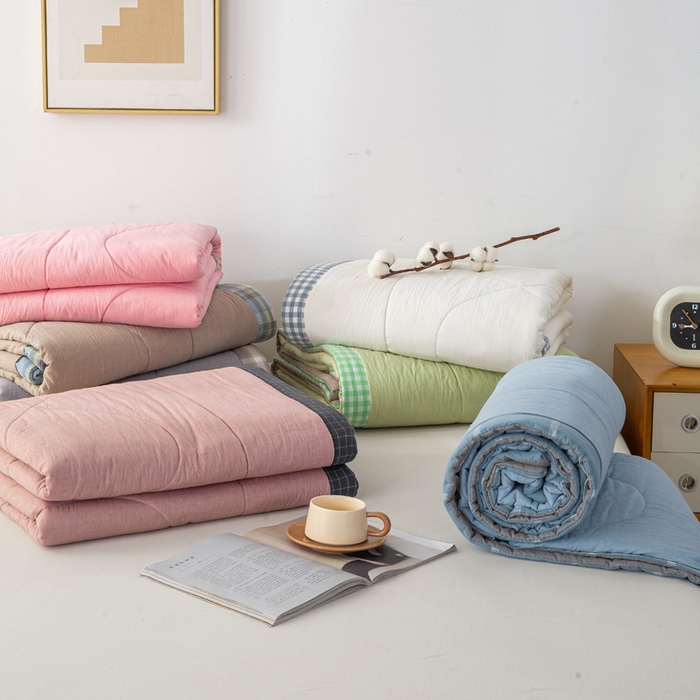 91家纺网 家纺一手货源 找家纺 （总）恋人优选 2026新款全棉色织水洗棉 棉花夏被被芯