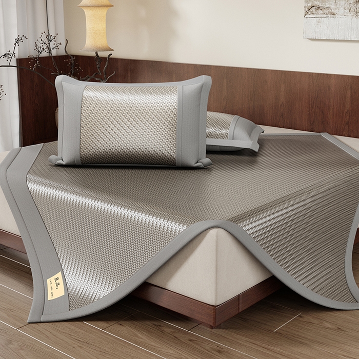 91家纺网 家纺一手货源 找家纺 （总）品乐家纺 2026新款雪藤席3D复合三明治凉感裸睡PE舒爽席子凉席