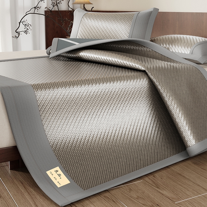 91家纺网 家纺一手货源 找家纺 （总）品乐家纺 2026新款雪藤席3D复合三明治凉感裸睡PE舒爽席子凉席