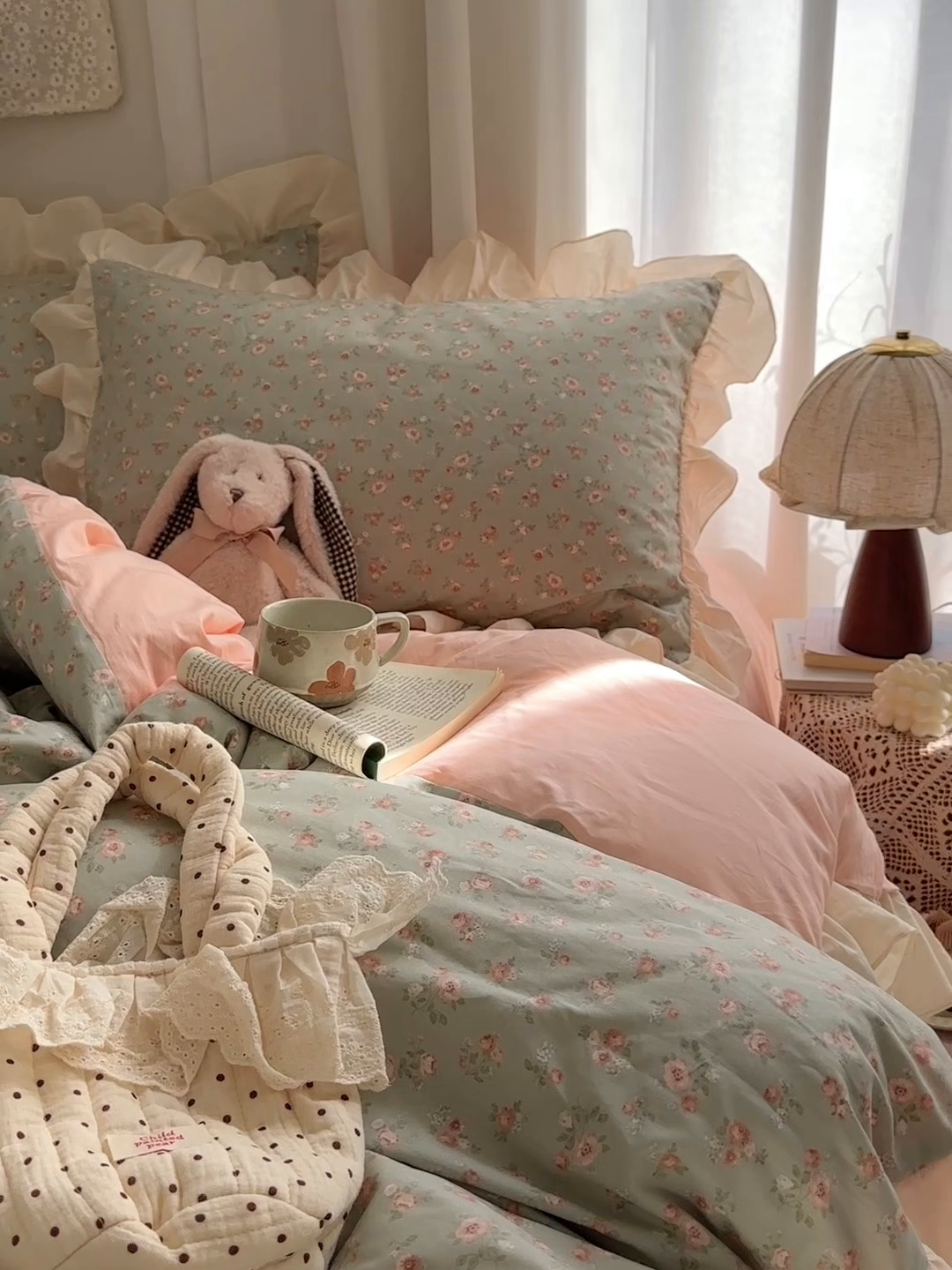 91家纺网 家纺一手货源 找家纺 （总）艾咪-Amy ntmy 2026新款法式田园风全棉纯棉花边款四件套