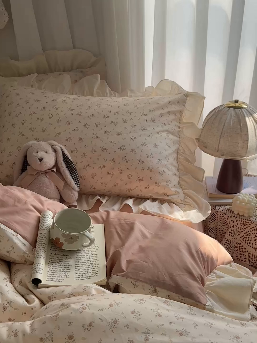 91家纺网 家纺一手货源 找家纺 艾咪-Amy ntmy 2026新款法式田园风全棉纯棉花边款四件套 黛玫