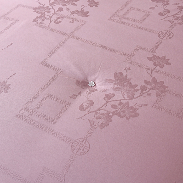 91家纺网 家纺一手货源 找家纺 禹祥家纺 2025新款60s全棉提花蚕丝被被子被芯-芳菲影致系列 芳菲影致-豆沙