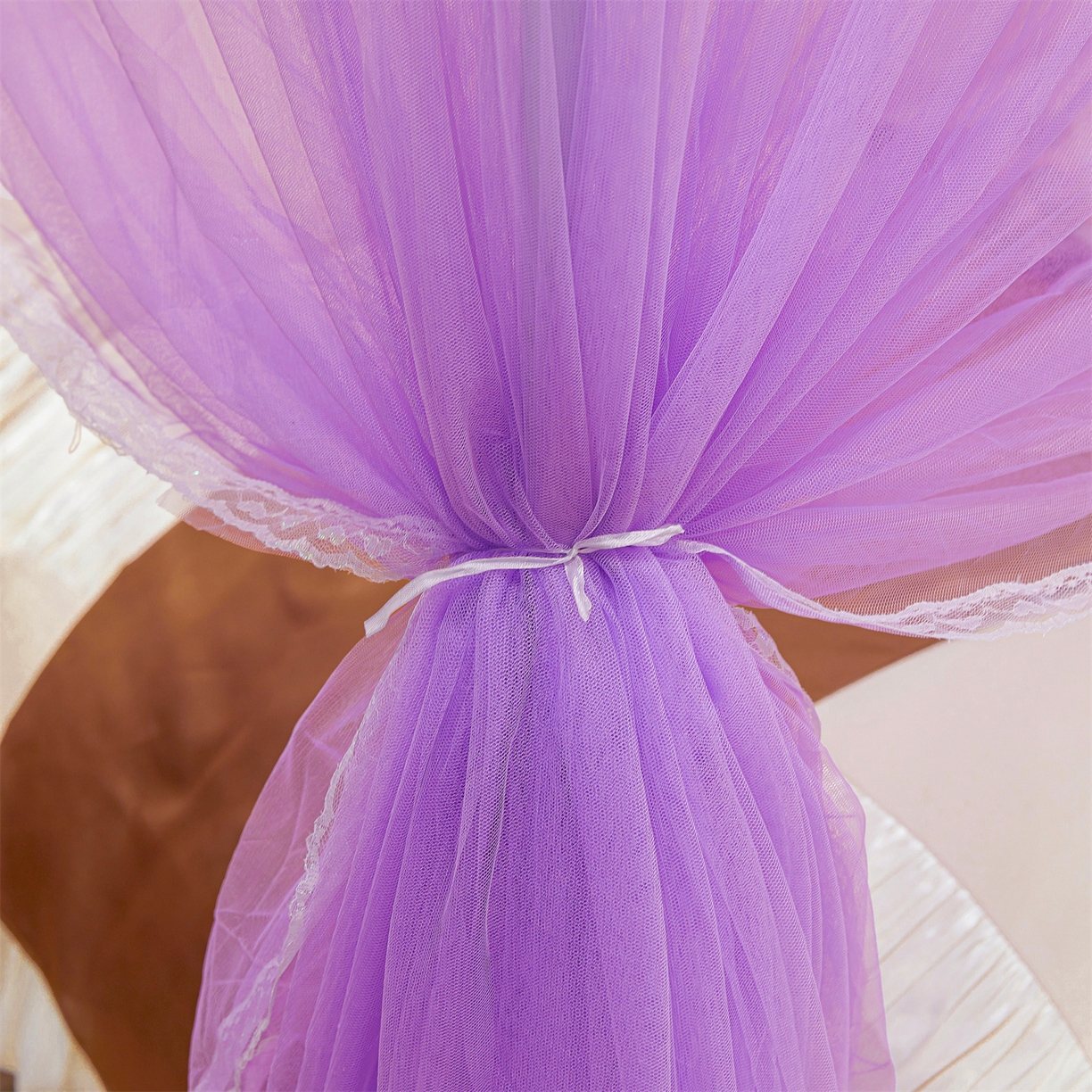 91家纺网 家纺一手货源 找家纺 舞夜盛世 【欧式风情】2026新款落地三开门宫廷蚊帐 欧式情怀-紫色