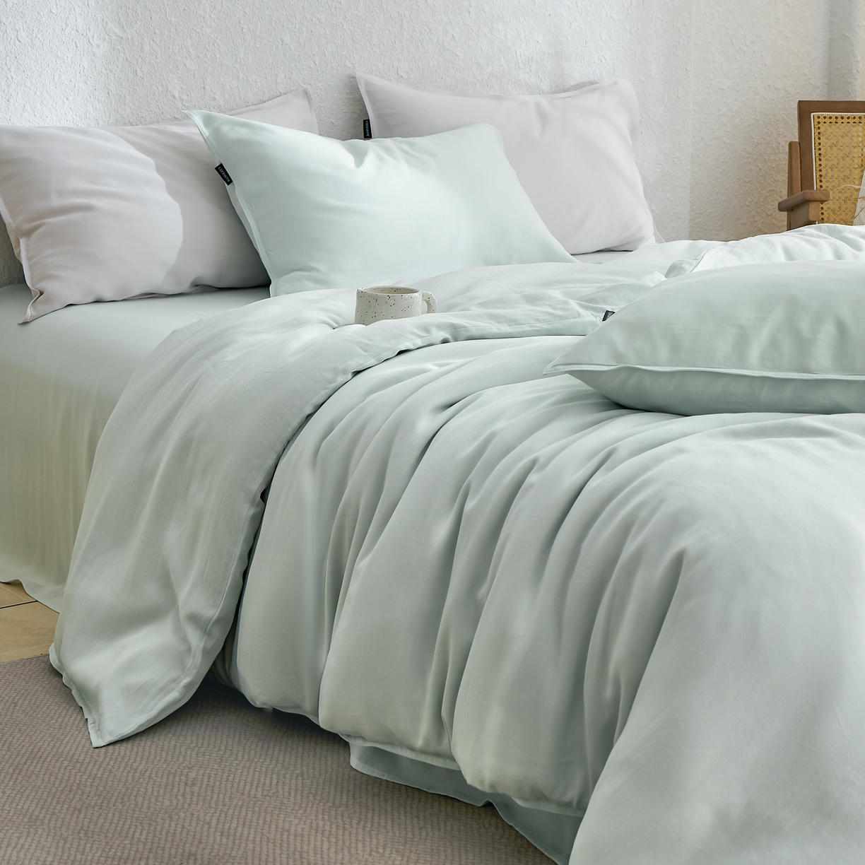 91家纺网 家纺一手货源 找家纺 （总）禧禾 2026新款60支兰精天丝柔洗做旧四件套序禾