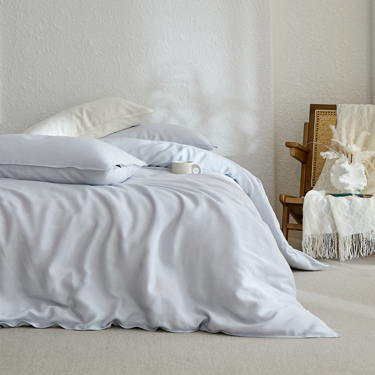 91家纺网 家纺一手货源 找家纺 （总）禧禾 2026新款60支兰精天丝柔洗做旧四件套序禾