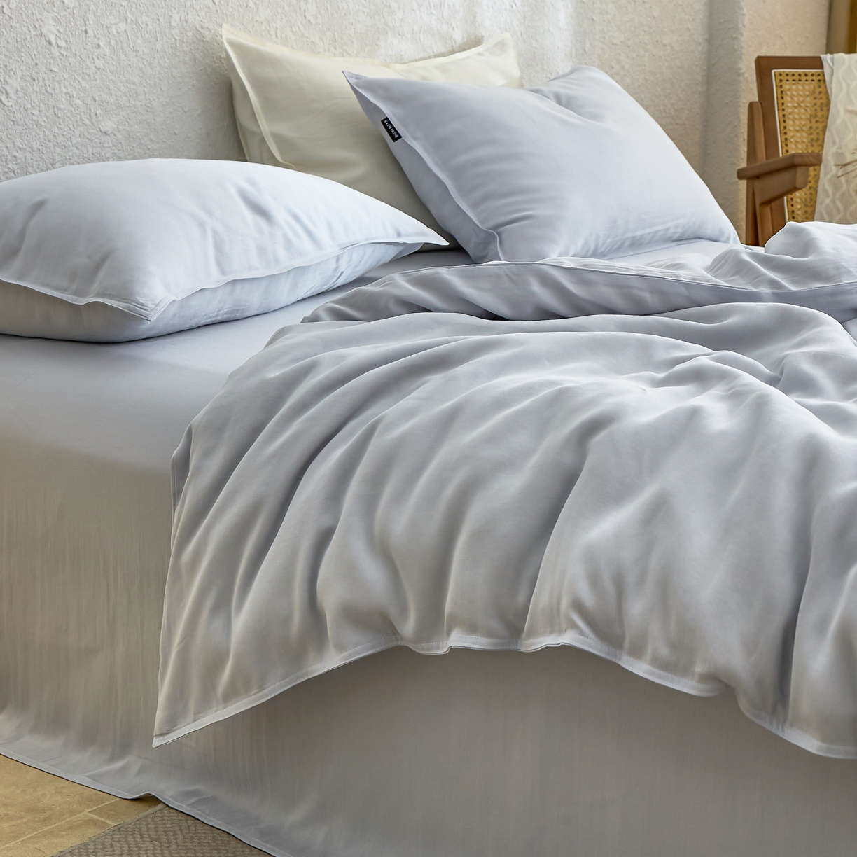 91家纺网 家纺一手货源 找家纺 （总）禧禾 2026新款60支兰精天丝柔洗做旧四件套序禾