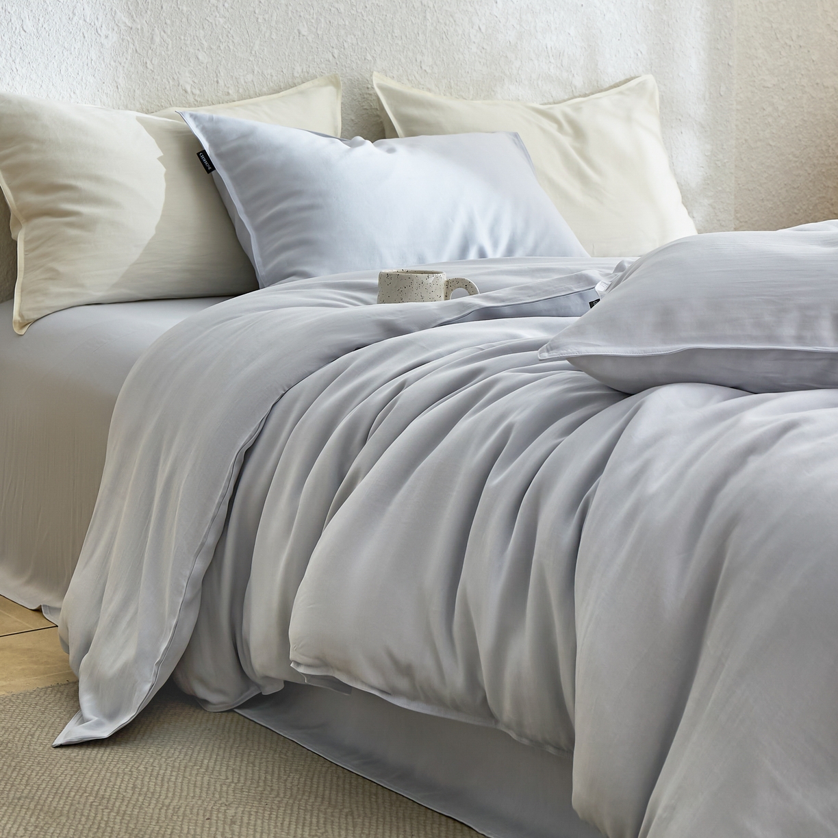 91家纺网 家纺一手货源 找家纺 （总）禧禾 2026新款60支兰精天丝柔洗做旧四件套序禾