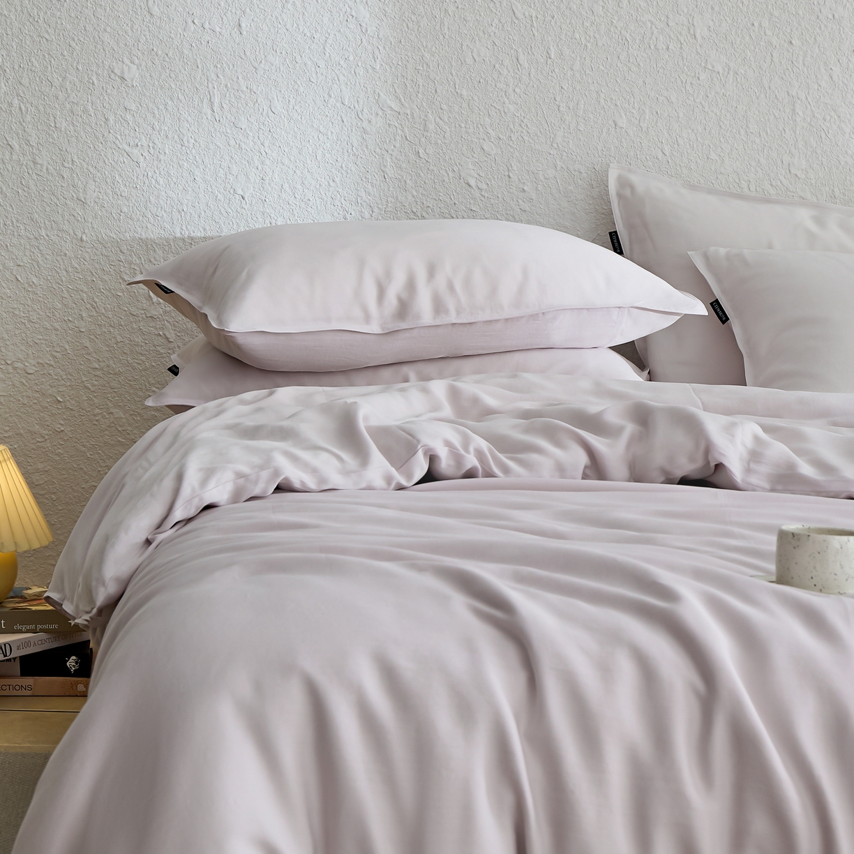 91家纺网 家纺一手货源 找家纺 禧禾 2026新款60支兰精天丝柔洗做旧四件套序禾 序禾-雾霁紫