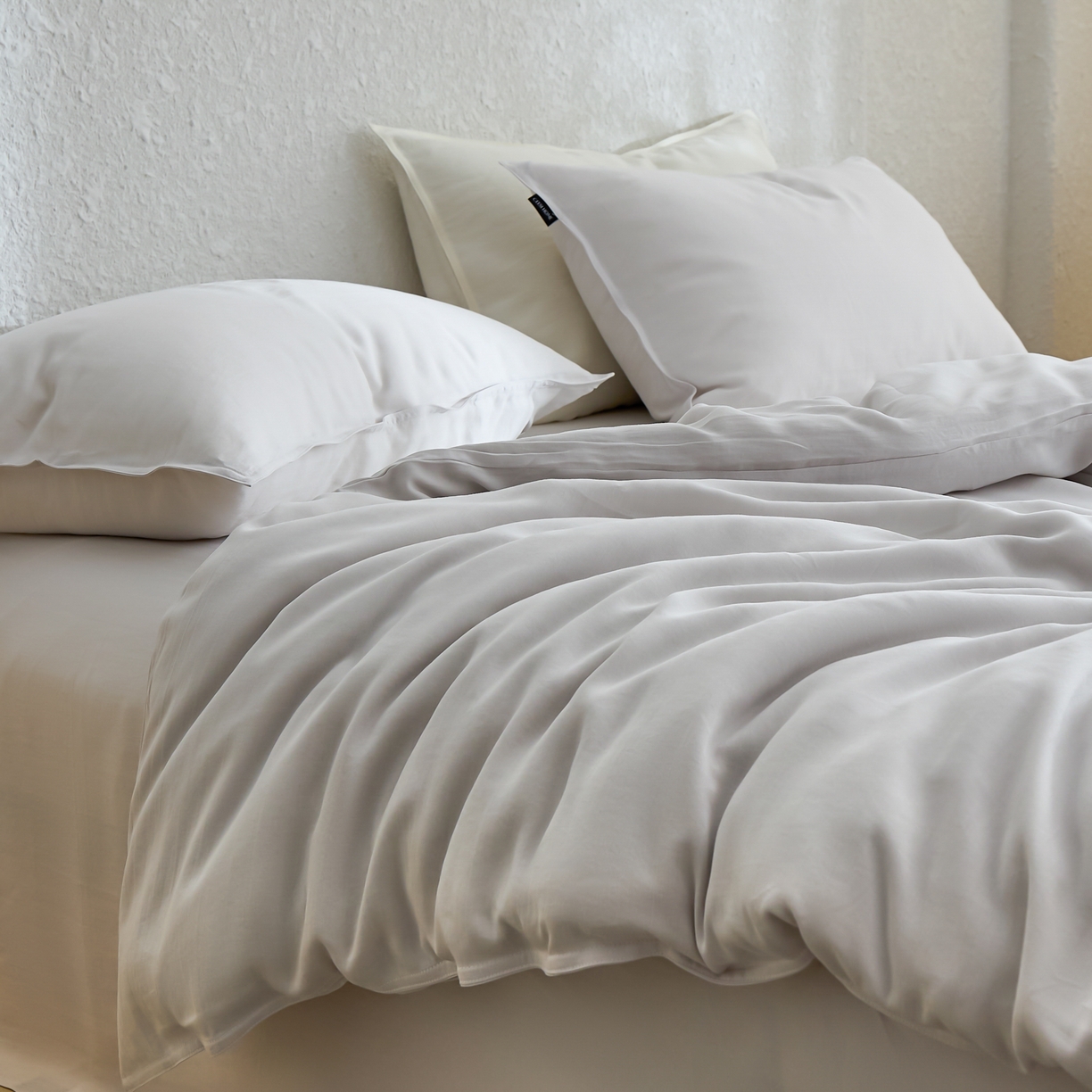 91家纺网 家纺一手货源 找家纺 禧禾 2026新款60支兰精天丝柔洗做旧四件套序禾 序禾-浅云灰