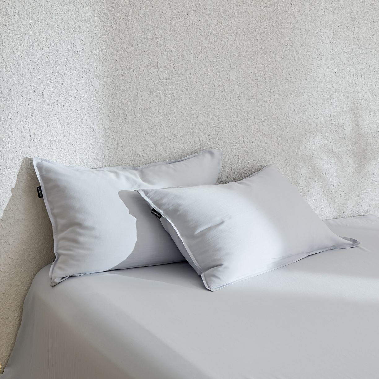 91家纺网 家纺一手货源 找家纺 禧禾 2026新款60支兰精天丝柔洗做旧四件套序禾 微风蓝