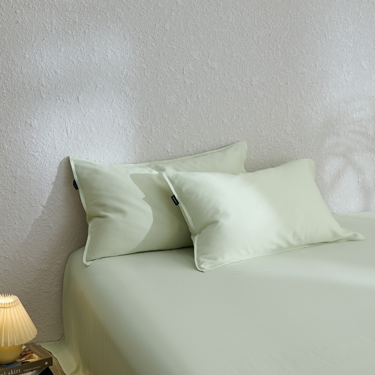 91家纺网 家纺一手货源 找家纺 禧禾 2026新款60支兰精天丝柔洗做旧四件套序禾 序禾-浅霜青