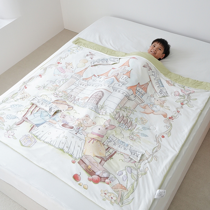 伟邦枕芯 2026新款儿童凉感拥抱夏被 兔堡奇遇记