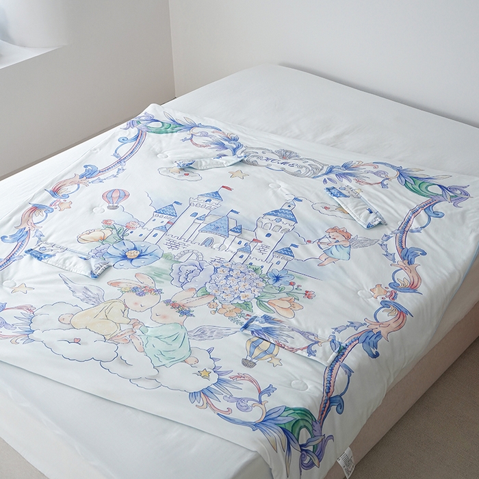 91家纺网 家纺一手货源 找家纺 伟邦枕芯 2026新款儿童凉感拥抱夏被 云端天使