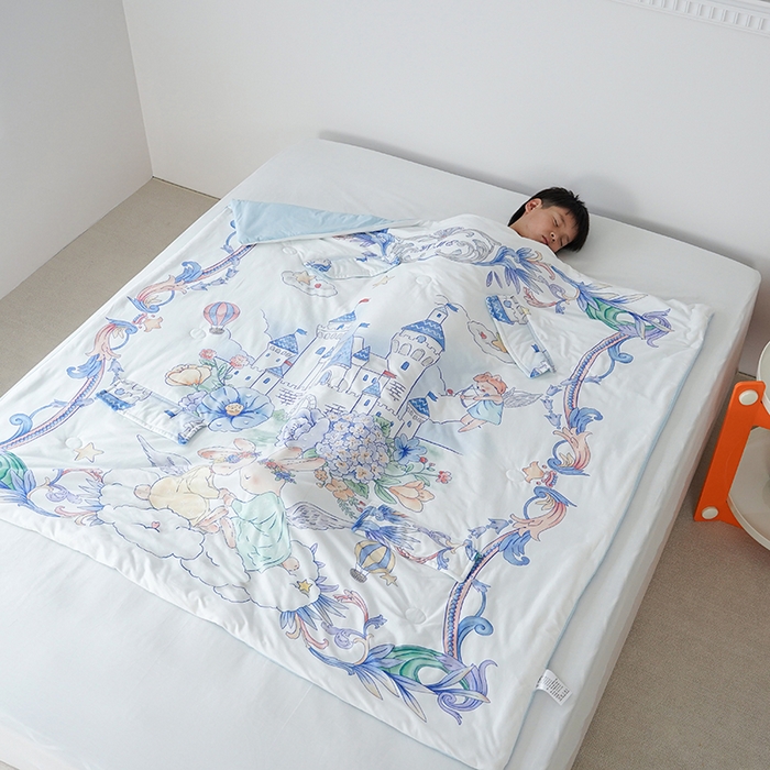 91家纺网 家纺一手货源 找家纺 伟邦枕芯 2026新款儿童凉感拥抱夏被 云端天使