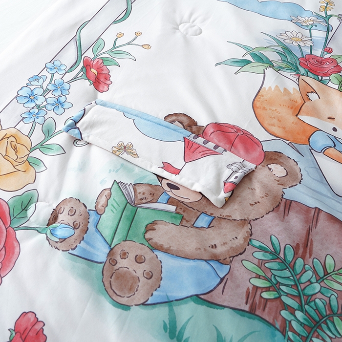 91家纺网 家纺一手货源 找家纺 伟邦枕芯 2026新款儿童凉感拥抱夏被 森林童话