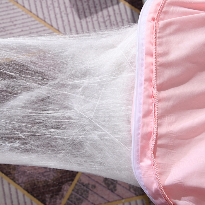 91家纺网 家纺一手货源 找家纺 禹祥家纺 2025新款60s全棉提花蚕丝被被子被芯-芳菲影致系列 芳菲影致-玉色