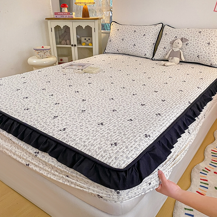 91家纺网 家纺一手货源 找家纺 （总）布柔 2026春夏新款全棉印花夹棉单床笠床垫保护套罩 床笠单件