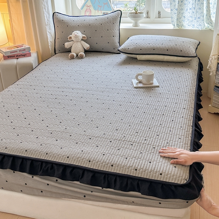 91家纺网 家纺一手货源 找家纺 （总）布柔 2026春夏新款全棉印花夹棉单床笠床垫保护套罩 床笠单件