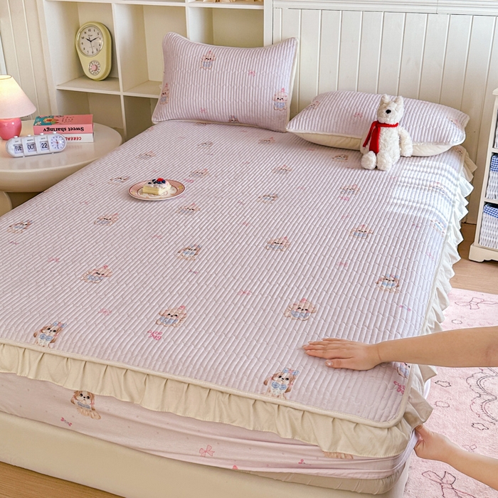 91家纺网 家纺一手货源 找家纺 （总）布柔 2026春夏新款全棉印花夹棉单床笠床垫保护套罩 床笠单件