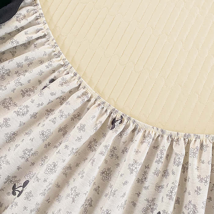 91家纺网 家纺一手货源 找家纺 布柔 2026春夏新款全棉印花夹棉单床笠床垫保护套罩 床笠单件 碎花樱桃