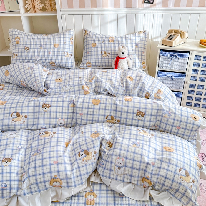 91家纺网 家纺一手货源 找家纺 布柔 2026春夏新款全棉印花夹棉单床笠床垫保护套罩 床笠单件 童年