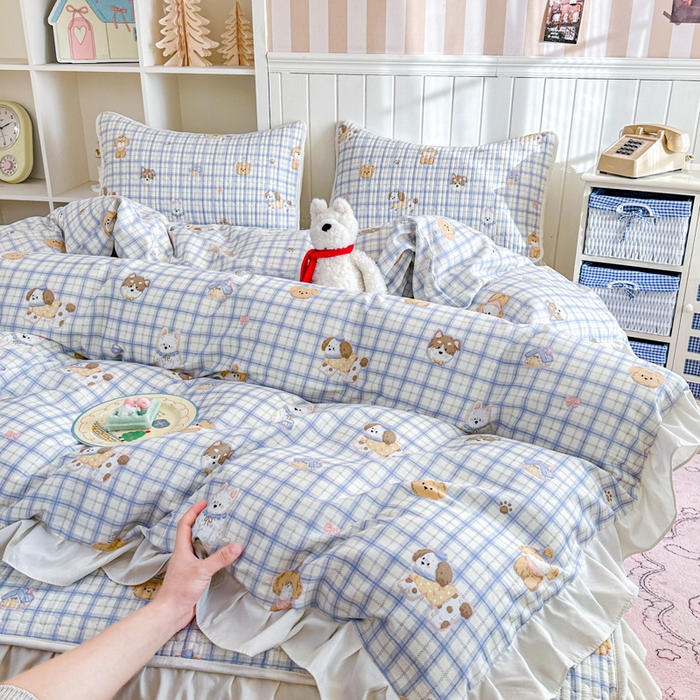 91家纺网 家纺一手货源 找家纺 布柔 2026春夏新款全棉印花夹棉单床笠床垫保护套罩 床笠单件 童年