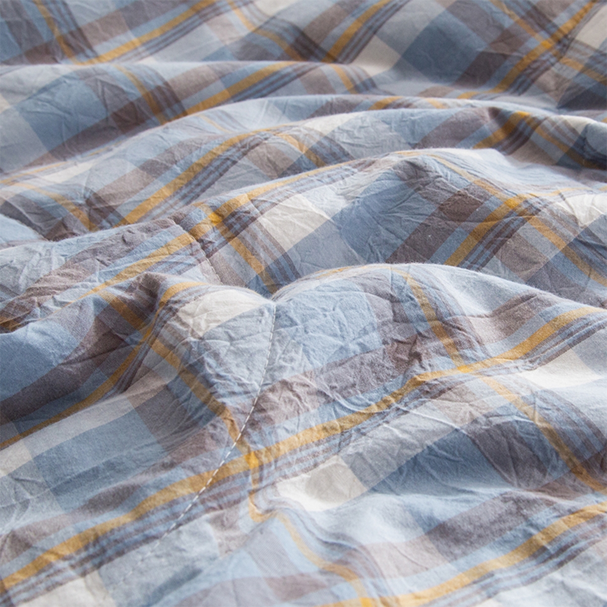 91家纺网 家纺一手货源 找家纺 玖弘家居 2026新款凉感亲肤羽丝棉夏被 简兮蓝