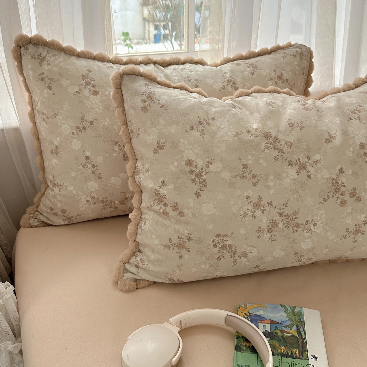 91家纺网 家纺一手货源 找家纺 （总）Sweet dreams甜梦 2026春夏新款全棉纯棉双层纱毛球款四件套