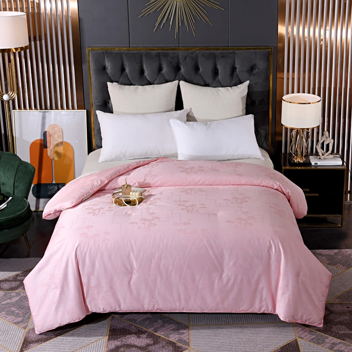 禹祥家纺 2025新款60s全棉提花蚕丝被被子被芯-芳菲影致系列 芳菲影致-玉色