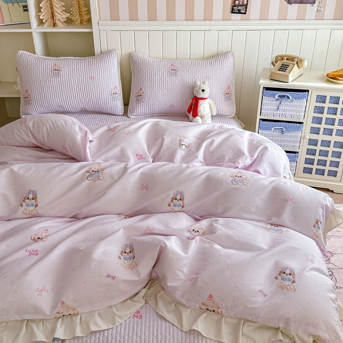 91家纺网 家纺一手货源 找家纺 布柔 2026春夏新款全棉印花夹棉单床笠床垫保护套罩 床笠单件 艾米丽