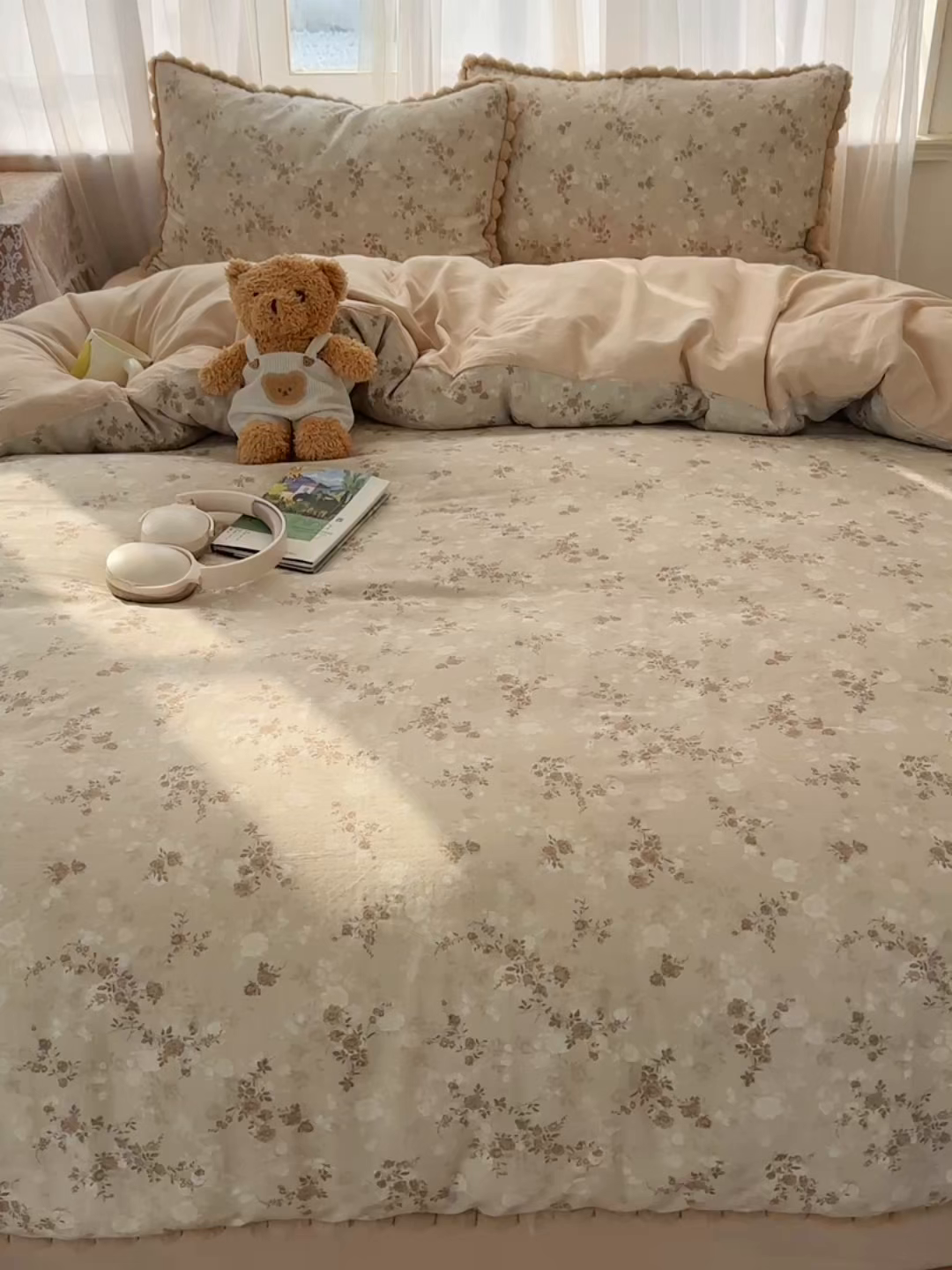 91家纺网 家纺一手货源 找家纺 （总）Sweet dreams甜梦 2026春夏新款全棉纯棉双层纱毛球款四件套