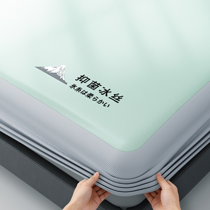 91家纺网 家纺一手货源 找家纺 席佬大 2026新款负离子抑菌冰丝软席子凉席-床笠款 绿色