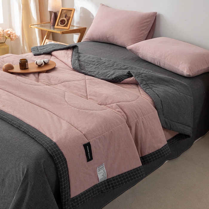 91家纺网 家纺一手货源 找家纺 （总）恋人优选 2026新款全棉色织水洗棉 棉花夏被被芯