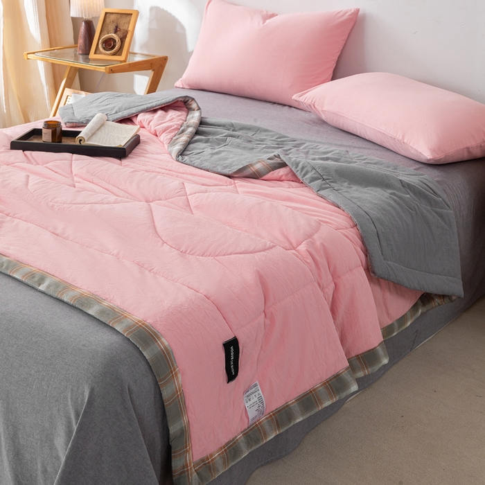 91家纺网 家纺一手货源 找家纺 （总）恋人优选 2026新款全棉色织水洗棉 棉花夏被被芯