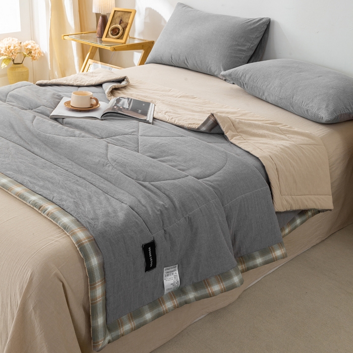 91家纺网 家纺一手货源 找家纺 （总）恋人优选 2026新款全棉色织水洗棉 棉花夏被被芯