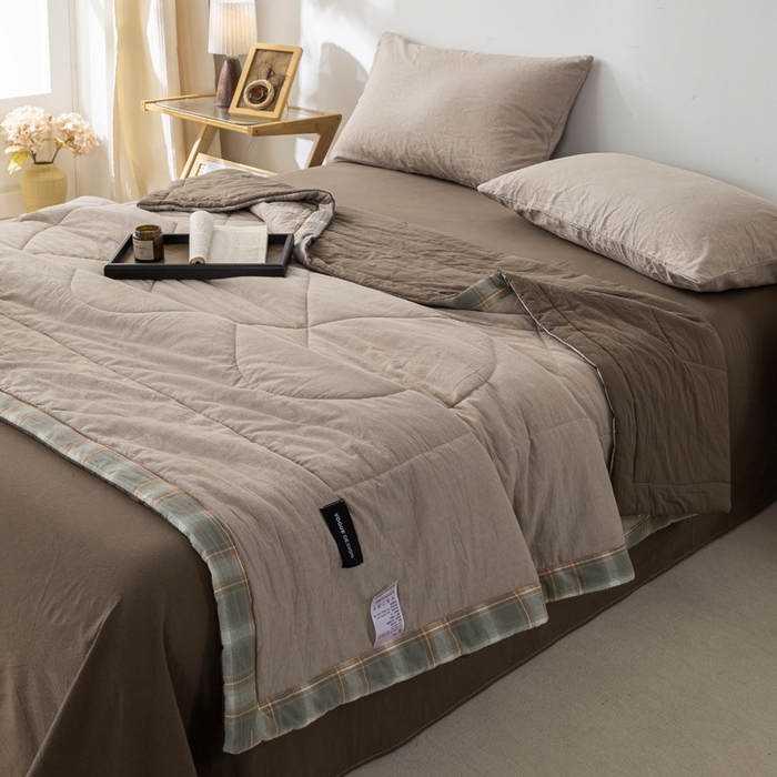 91家纺网 家纺一手货源 找家纺 （总）恋人优选 2026新款全棉色织水洗棉 棉花夏被被芯