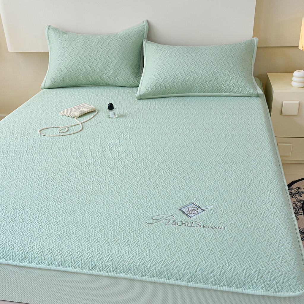 91家纺网 家纺一手货源 找家纺 （总）莱家富 2026新款A类凉感冰豆豆席凉席三件套席子-床笠款