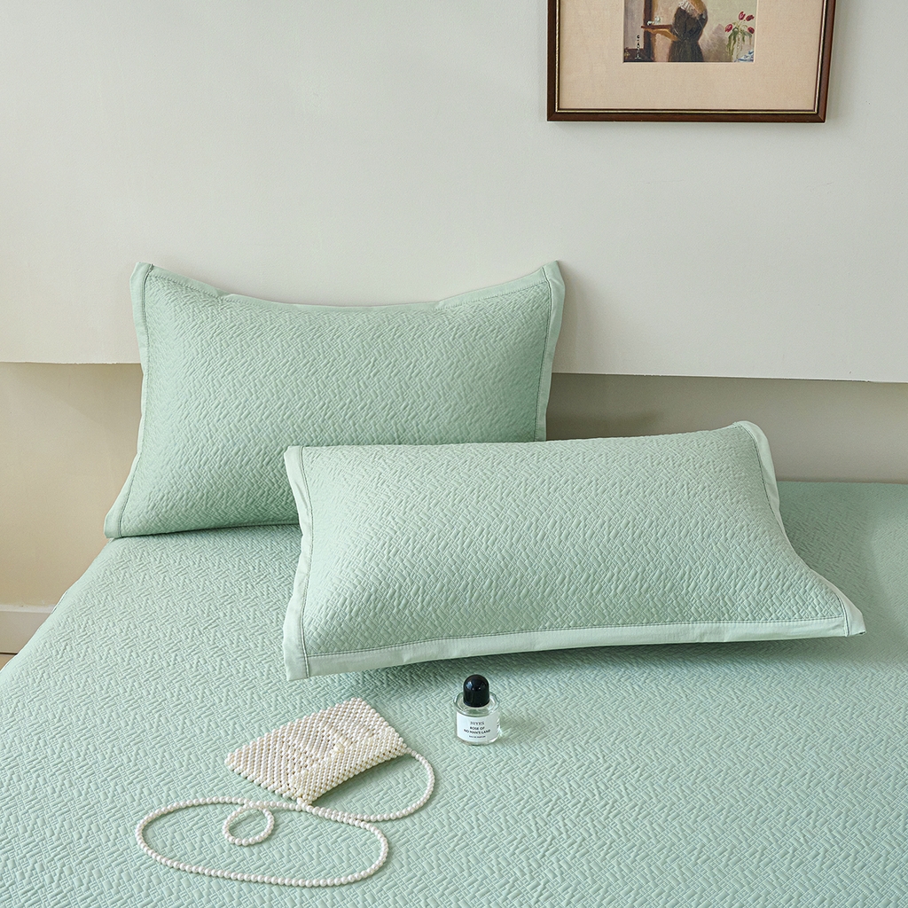 91家纺网 家纺一手货源 找家纺 （总）莱家富 2026新款A类凉感冰豆豆席凉席三件套席子-床笠款