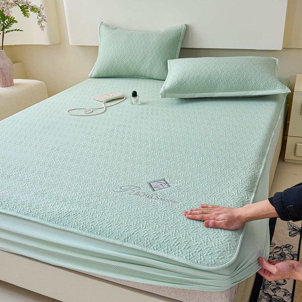 91家纺网 家纺一手货源 找家纺 （总）莱家富 2026新款A类凉感冰豆豆席凉席三件套席子-床笠款