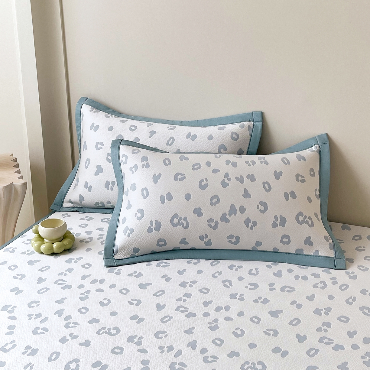 91家纺网 家纺一手货源 找家纺 莱米家纺 2026新款复合冰豆豆凉席席子凉席-豹纹 豹纹—蓝白