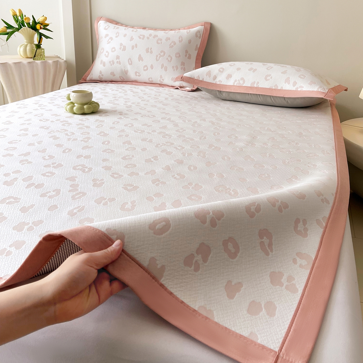 91家纺网 家纺一手货源 找家纺 （总）莱米家纺 2026新款复合冰豆豆凉席席子凉席-豹纹