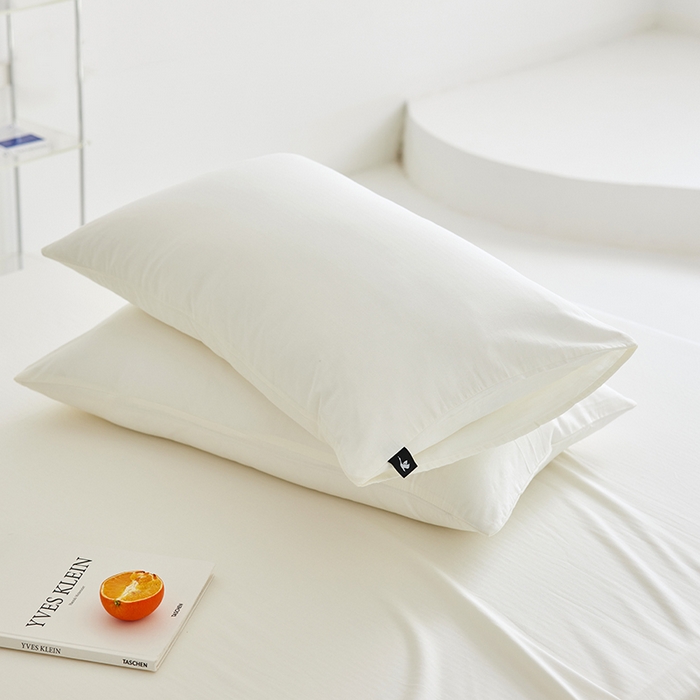 91家纺网 家纺一手货源 找家纺 2026新款A类40S全棉糯感大雁纹提花单品枕套 奶白