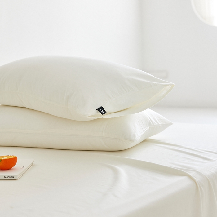 91家纺网 家纺一手货源 找家纺 2026新款A类40S全棉糯感大雁纹提花单品枕套 奶白