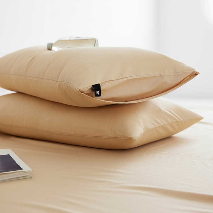 91家纺网 家纺一手货源 找家纺 2026新款A类40S全棉糯感大雁纹提花单品枕套 奶茶