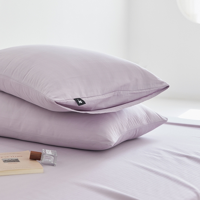 91家纺网 家纺一手货源 找家纺 2026新款A类40S全棉糯感大雁纹提花单品枕套 奶昔紫