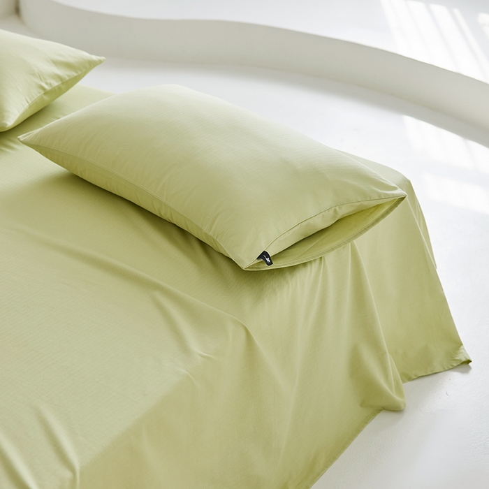 91家纺网 家纺一手货源 找家纺 2026新款A类40S全棉糯感大雁纹提花单品枕套 嫩芽绿