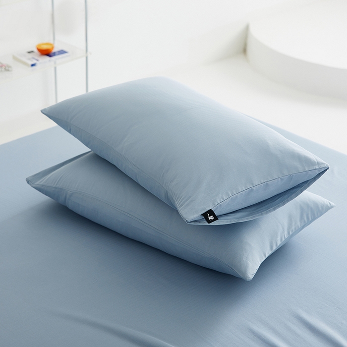 91家纺网 家纺一手货源 找家纺 2026新款A类40S全棉糯感大雁纹提花单品枕套 浅蓝