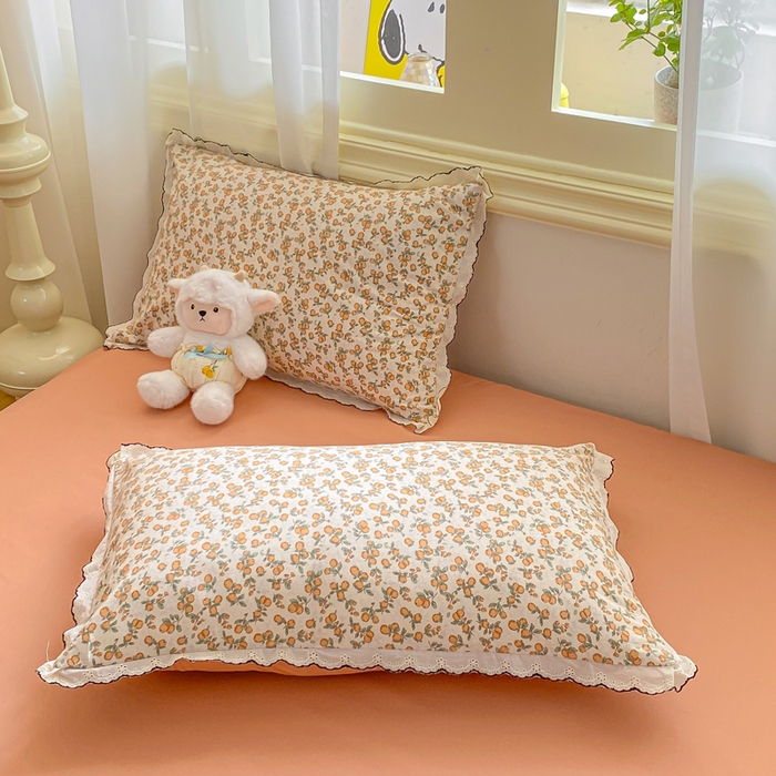 91家纺网 家纺一手货源 找家纺 豫见家纺 2026新款A类仿棉云感纱花边四件套 芊芊花海